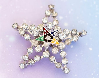 Broche vintage Feng Shui Star | Strass | J27