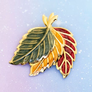 Vintage Seasons Leaves Brooch | Multicolored | J27