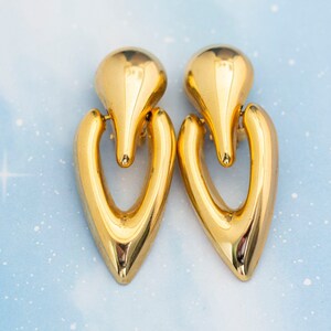 Vintage Goldener Siegesclip an Ohrringen | Goldfarbene Ohrclips | J6