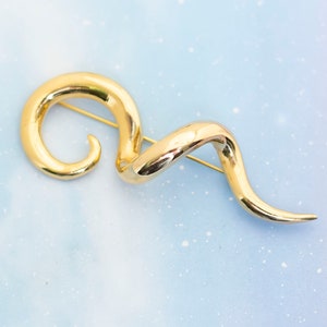 Vintage Golden Serpent Brooch | J25