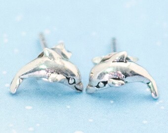 Orecchini In Argento Sterling 925 Con Delfino Blu – Design Katy Craig, In Scatola Regalo