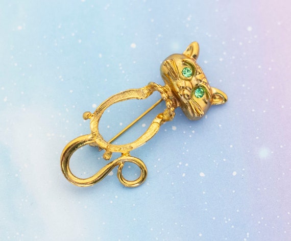 Vintage Golden Cat| Lucky Cat| Kitten| Brooch| J4 - image 1