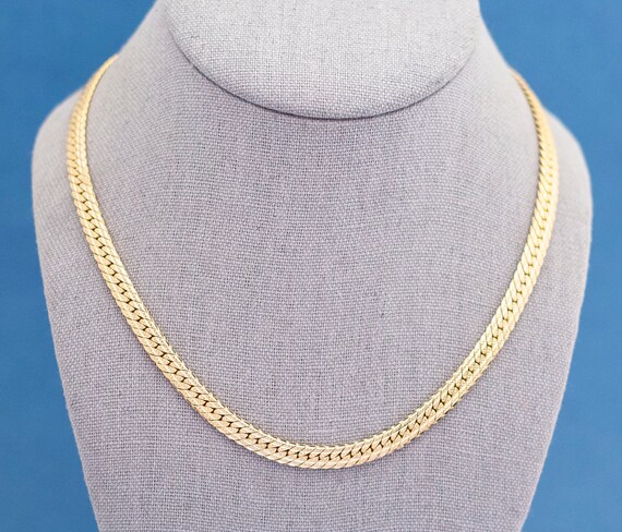 Vintage Majestic Simple Chain Necklace | Gold Ton… - image 3