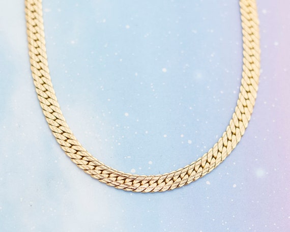 Vintage Majestic Simple Chain Necklace | Gold Ton… - image 1