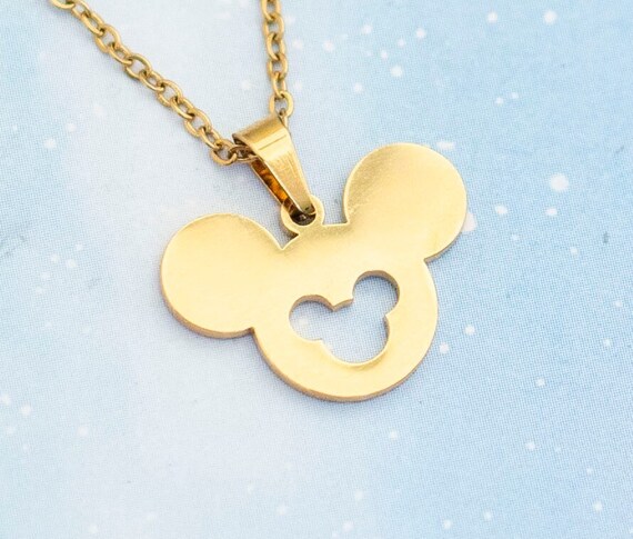Vintage Golden Mickey Mouse Necklace 