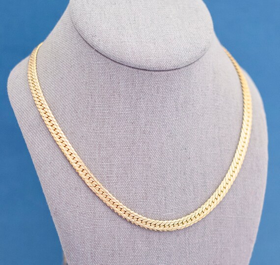 Vintage Majestic Simple Chain Necklace | Gold Ton… - image 4