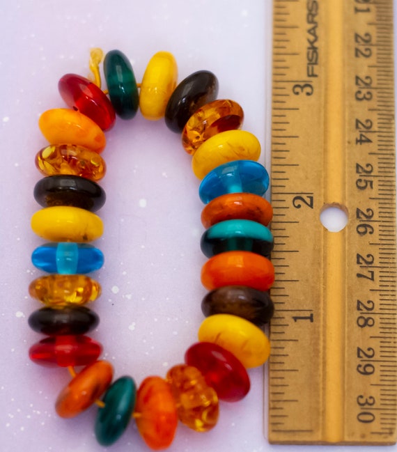 Vintage Candy Beads Colorful Stones Beaded Bracel… - image 3