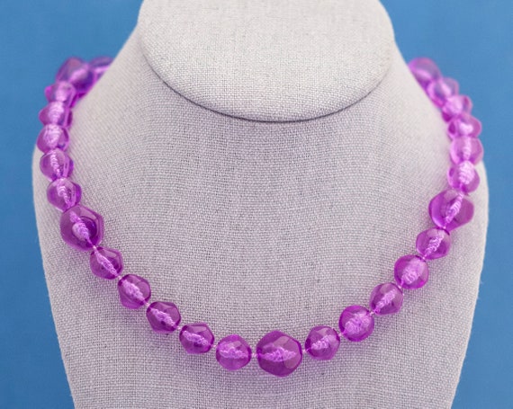 Vintage Purple Haze Beaded Necklace | 36 inch | A… - image 4