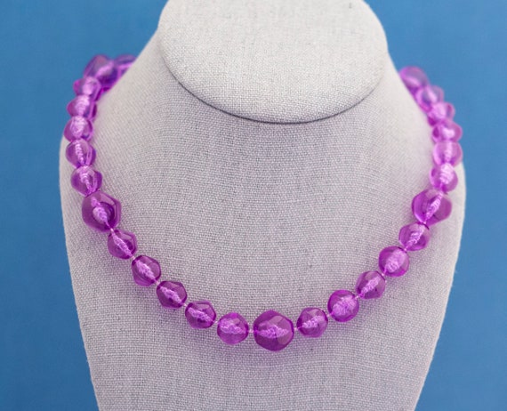 Vintage Purple Haze Beaded Necklace | 36 inch | A… - image 3