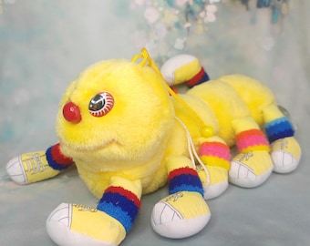 Lots A Legs Caterpillar Centipede Vintage 1984 Plush Commonwealth | 10 Legs | Yellow | 30 cm or 11.8 Inches