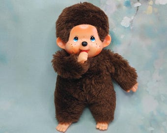 【当時物】80s モンチッチ ベビー セット MILKY WORLD ベッド付 ヴィンテージ モンチッチ ぬいぐるみ：1980年代 コレクターズアイテム