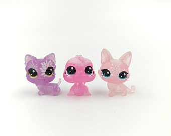 Set of 3 Littlest Pet Shop Frosted Wonderland Figures | Collectible Littlest Pet Shop Mini's LPS