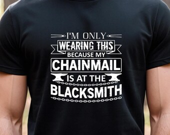 Solo uso esto porque mi cota de malla está en la camisa de herrero, caza de tiburones, camiseta de esgrima, regalo de armadura de cota de malla medieval - ID: 2628