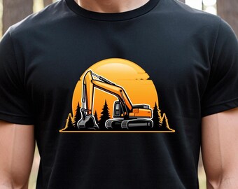 Camisa Excavadora, Miniexcavadora, Operador de Equipo, Operador de Equipo Pesado, Construcción de Edificios, Camisa de Construcción, Para Él - ID: 2476