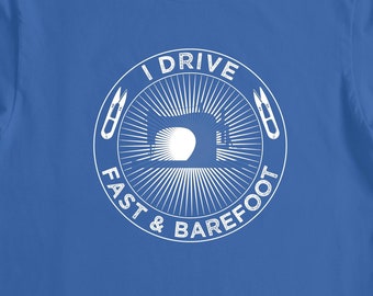 I Drive Fast and Barefoot Sewing Machine Shirt, Sewciopath Shirt, Seam Ripper Shirt, Seamstress Gift, Quilting Gifts, For Quilter - ID: 2664