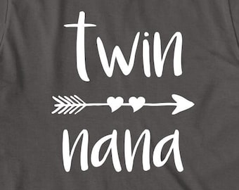 Camisa Twin Nana, Nana de Gemelas, nuevo bebé, Día de la Madre, embarazo, gemelas, abuela, Regalo de Navidad - ID: 145