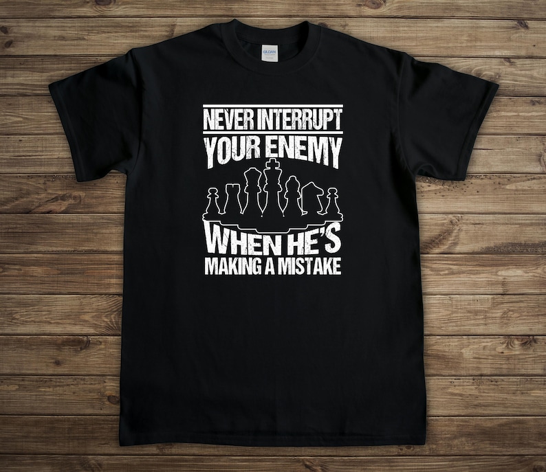 Funny Chess Shirt, Chess Lover Shirt, Chess Gifts For Men, Fathers Day Gift, Checkmate, For Him Tee, Knight, Bishop, Queen, King - ID: 2726 Black