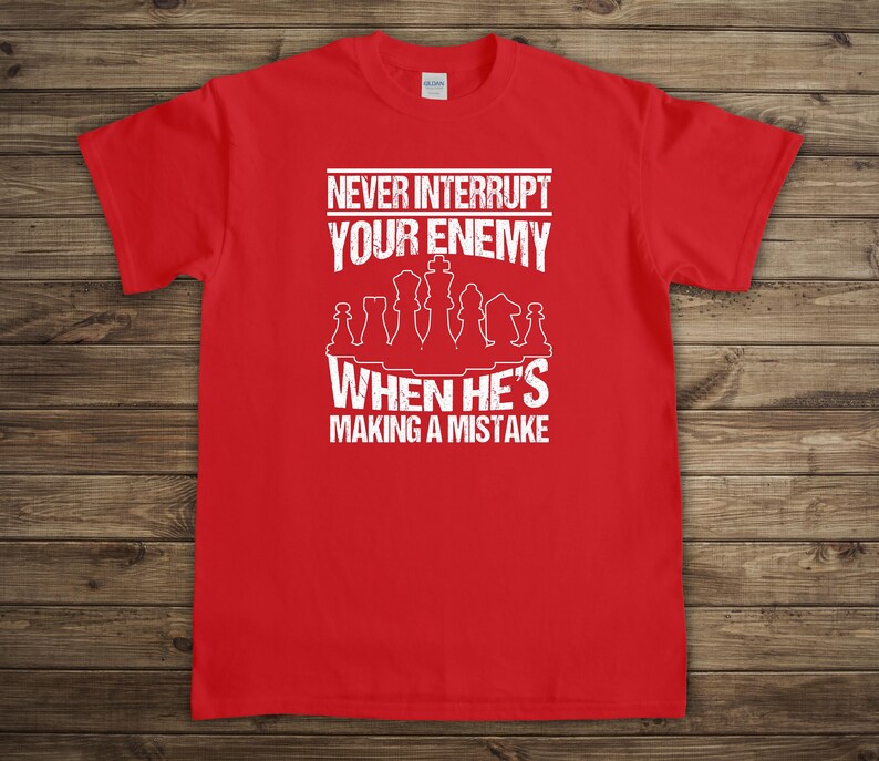 Funny Chess Shirt, Chess Lover Shirt, Chess Gifts For Men, Fathers Day Gift, Checkmate, For Him Tee, Knight, Bishop, Queen, King - ID: 2726 Red