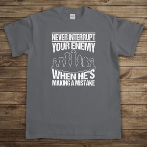 Funny Chess Shirt, Chess Lover Shirt, Chess Gifts For Men, Fathers Day Gift, Checkmate, For Him Tee, Knight, Bishop, Queen, King - ID: 2726 Charcoal