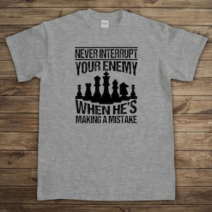 Funny Chess Shirt, Chess Lover Shirt, Chess Gifts For Men, Fathers Day Gift, Checkmate, For Him Tee, Knight, Bishop, Queen, King - ID: 2726 Sports Gray
