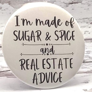 Realtor Button || Real Estate Advice Pin – Funny Realtor Badge, Perfect for Open Houses, Closing Gifts, and Broker Agent Gifts