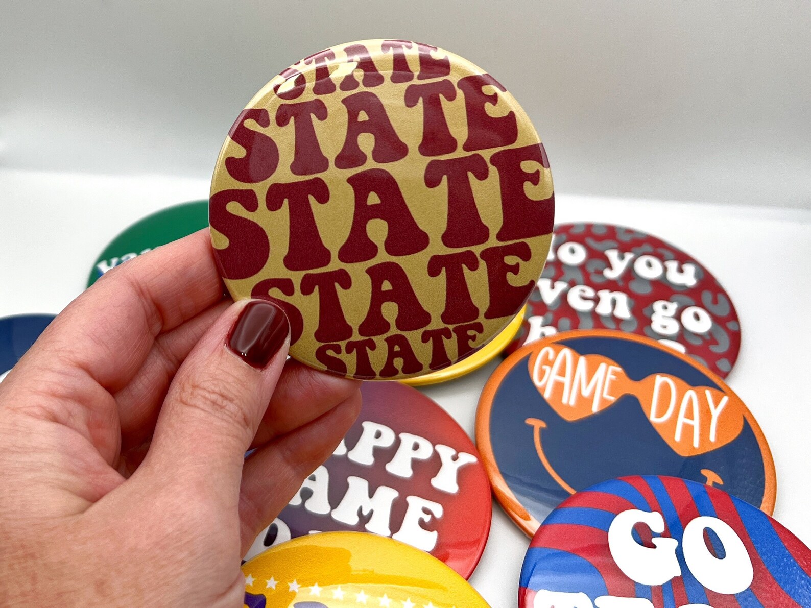 YOUR SCHOOL Game Day Buttons University College High School Etsy