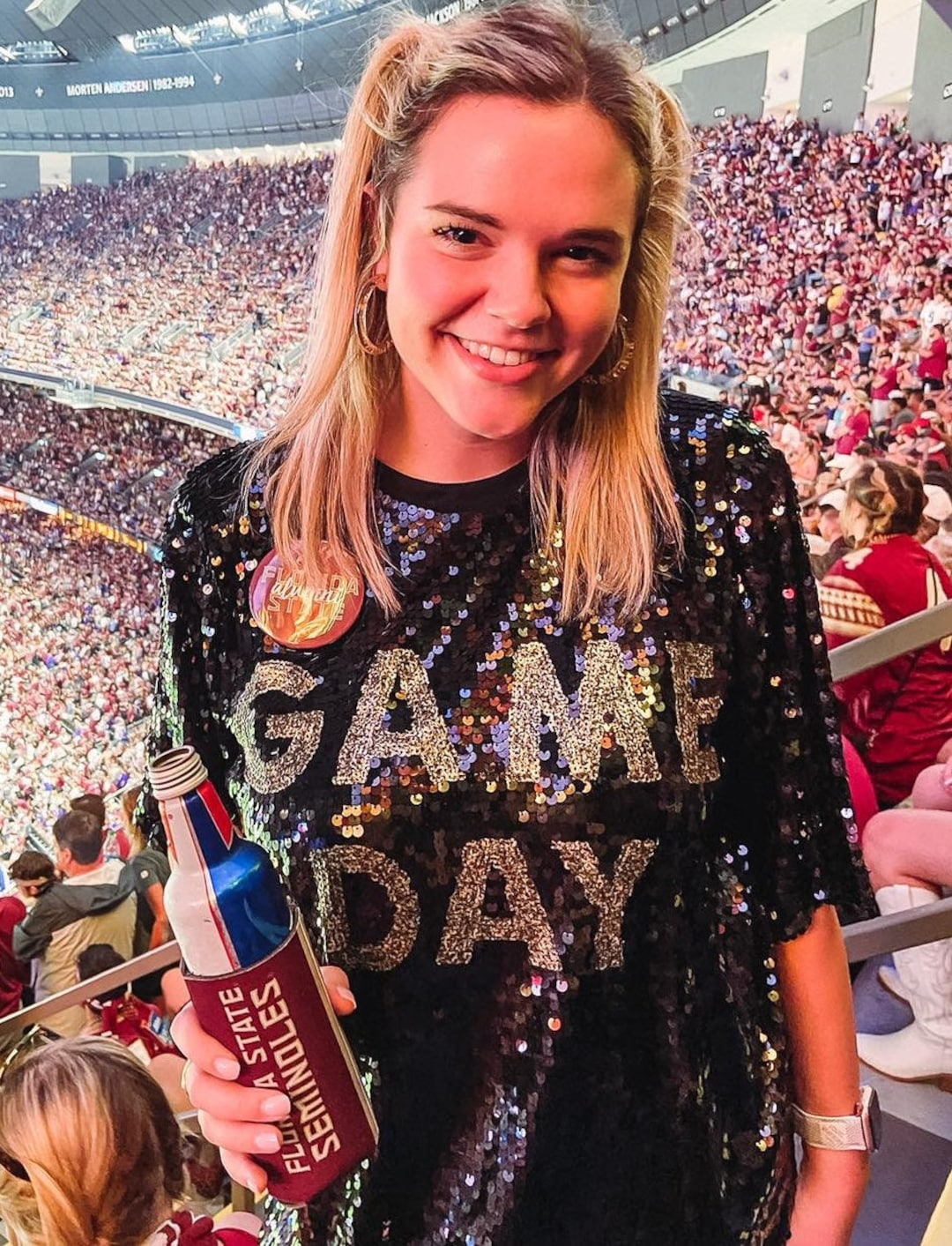 Sequin Game Day T-shirt Dress College Football Jersey Dress