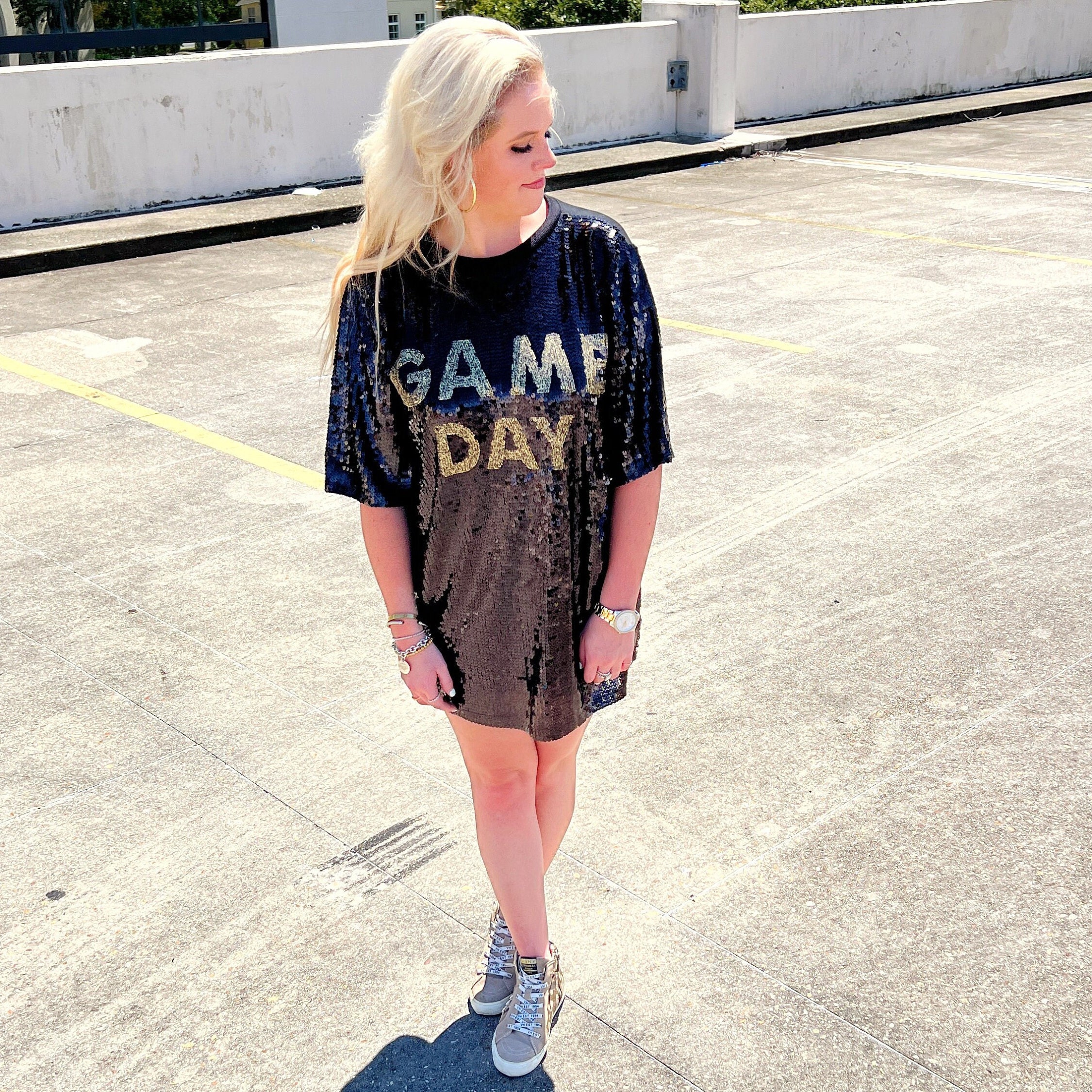Sequin Game Day T-shirt Dress | College Gameday Outfit | Spirit Jersey Dress  Tailgate Party Apparel - Etsy