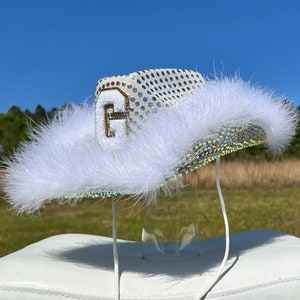 Bride Light Up Cowgirl Hat | Bride Cowboy Hat - White Cowboy Hat - Nashville Bach - Disco Cowgirl