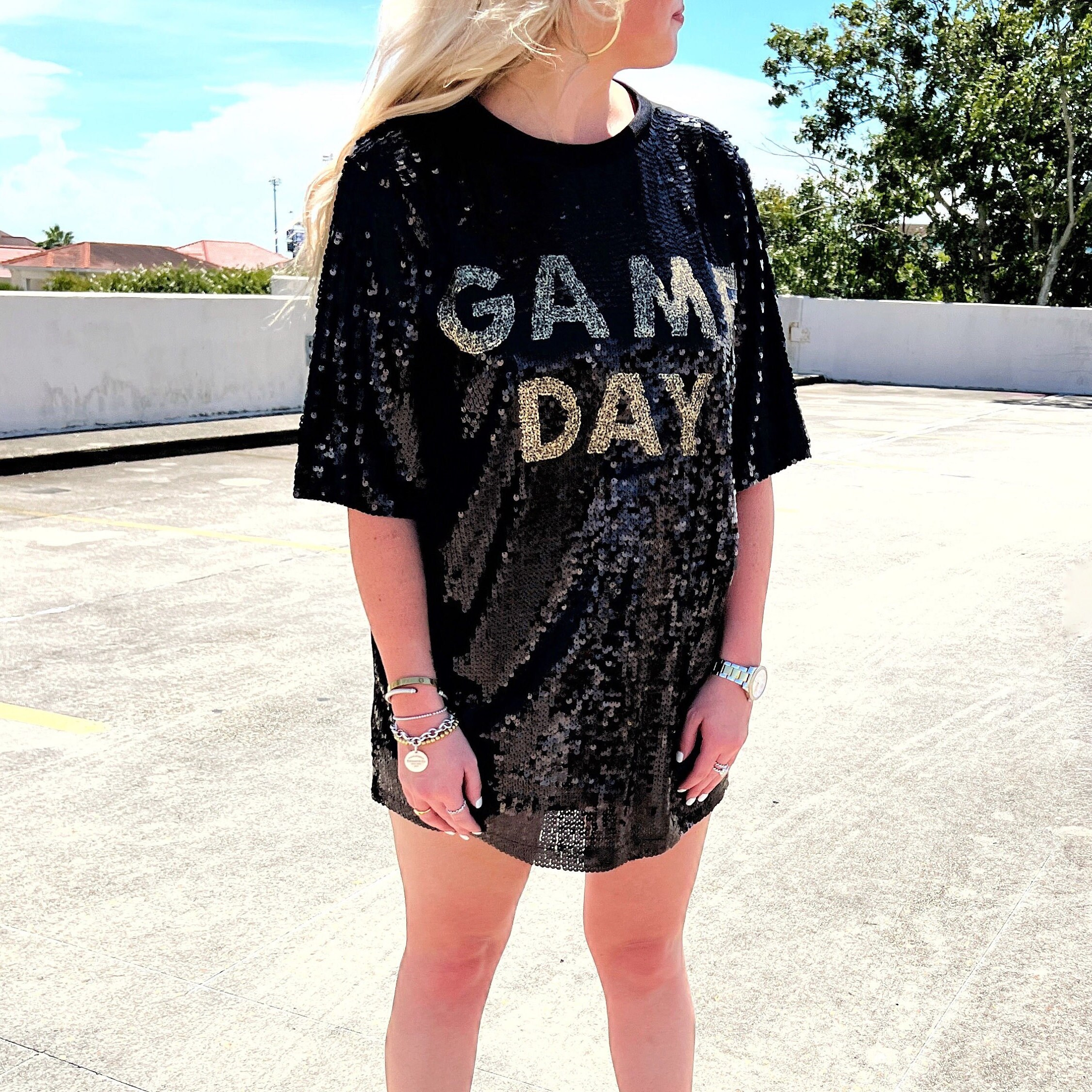 Sequin Game Day T-shirt Dress | College Gameday Outfit | Spirit Jersey Dress  Tailgate Party Apparel - Etsy