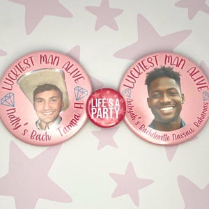 Grooms Face Bachelorette Buttons | Team Bride | I Do Crew Bach Party Favor | Custom Bachelorette Buttons image 2