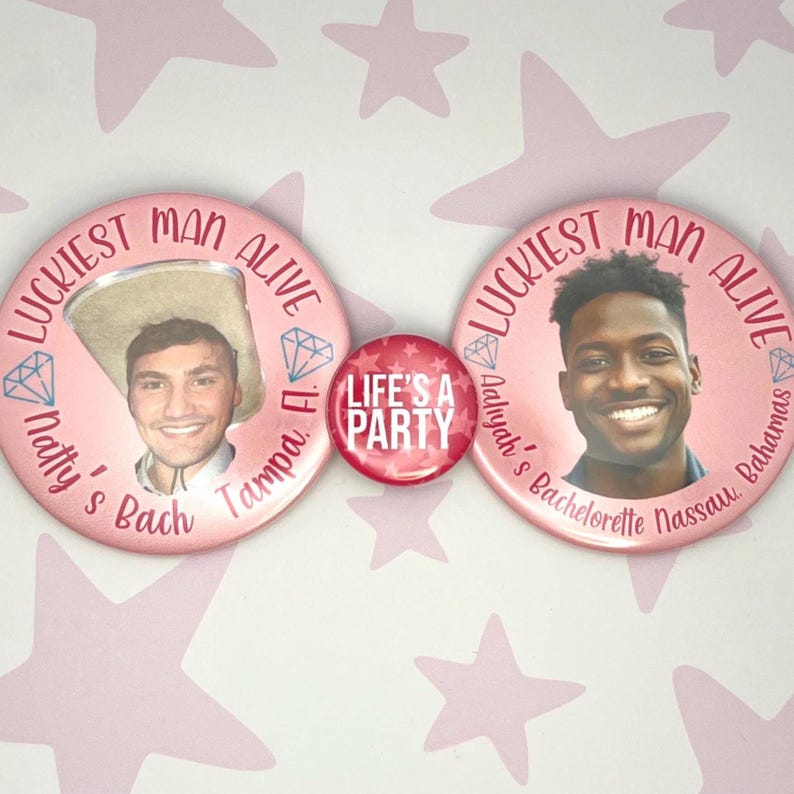 Grooms Face Bachelorette Buttons | Team Bride | I Do Crew Bach Party Favor | Custom Bachelorette Buttons image 2