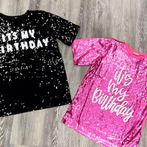open lace back dress Its My Birthday Sequin Dress