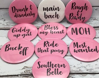 Disco Cowgirl Bachelorette Party Buttons | Nashville Bach Favors for Your Last Rodeo or Last Disco!