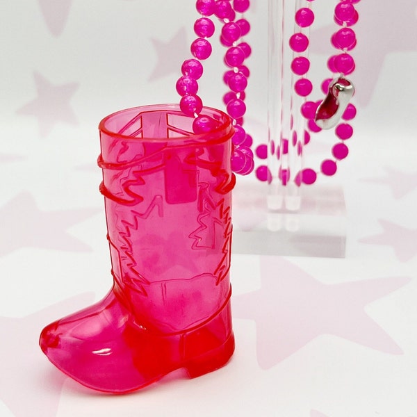 Boot Shot Glass Necklace || Party Favor Shots Glass Nashville Bach Lets Go Girls Cowgirl Party Boot Last Hoedown Last Ride Space Cowgirl