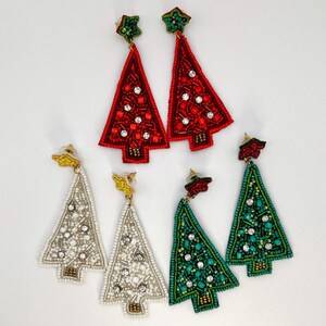 Pendientes de árbol de Navidad / Pendientes festivos / Joyas bonitas de temporada