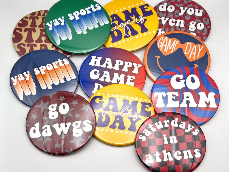 YOUR SCHOOL Game Day Buttons University Football Tailgate Etsy