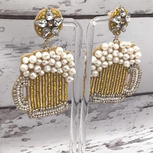 Beer Mug Earrings | Fun Beer Jewelry, Craft Beer Lover Gift, Handmade Alcohol Accessories