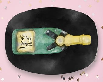 Girl Dinner Champagne Platter | Funny Party Serving Tray for Girls Nights & Celebrations