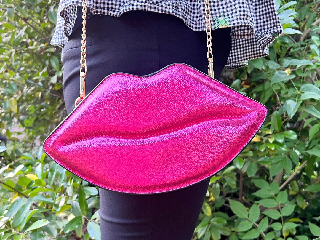 Pink Lips Party Purse Clubbing Purse Pink Handbag Party Bags Etsy