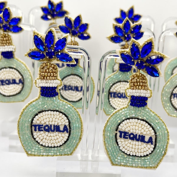 Tequila Earrings || Cinco De Mayo Mexican Earrings Tequila Gift Don Julio Fiesta Bachelorette Bottle Earrings Tequila Is Liquor Patron