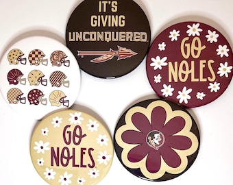 Noles Florida State Button Pin | Officially Licensed FSU Button | Go Noles | Florida Seminoles | FSU Merch