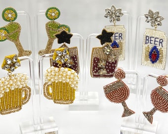 Cocktail Cuties Earrings - Tequila, Whiskey, Margarita & More | Party-Ready Alcohol Jewelry | Fun and Trendy Cocktail-Themed Earrings