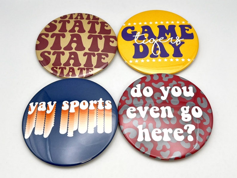 YOUR SCHOOL Game Day Buttons University College High School Etsy