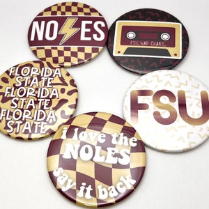 FSU Football Button Pin | Officially Licensed FSU Button | War Chant Noles | Florida Seminoles | FSU Game Day Buttons