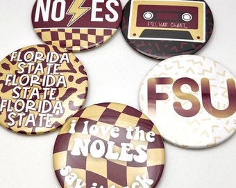 FSU Florida State University Official Licensed Game Day Buttons || FSU Gifts Noles Mom Go Noles Gameday Buttons FSU Football Gameday Fsu