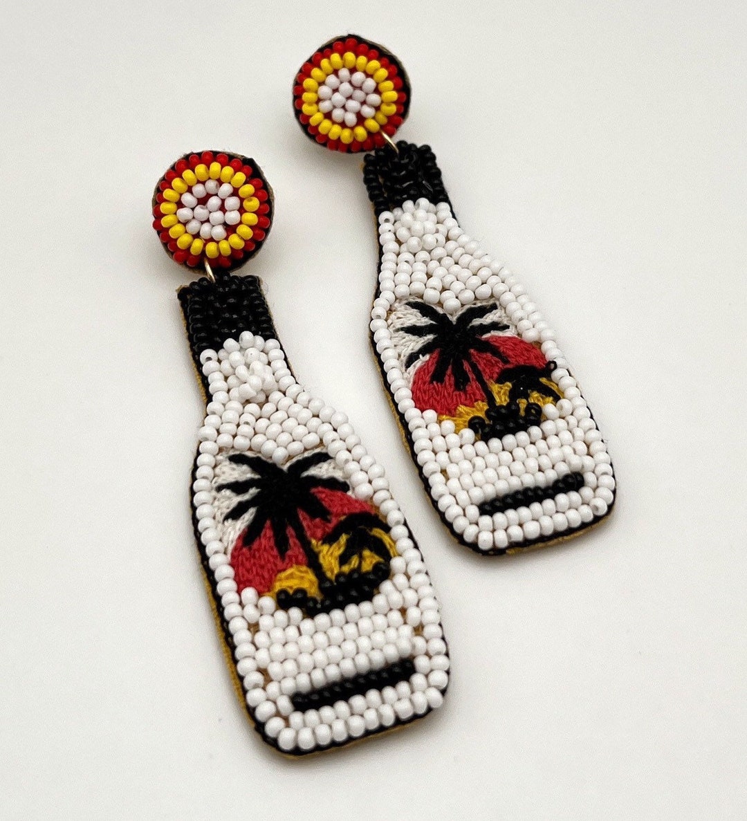 Malibu Rum Bottle Earrings || Alcohol Drinking Jewelry - Bartender ...