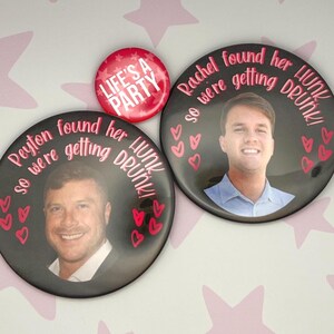Grooms Face Bachelorette Buttons | Team Bride | I Do Crew Bach Party Favor | Custom Bachelorette Buttons image 3