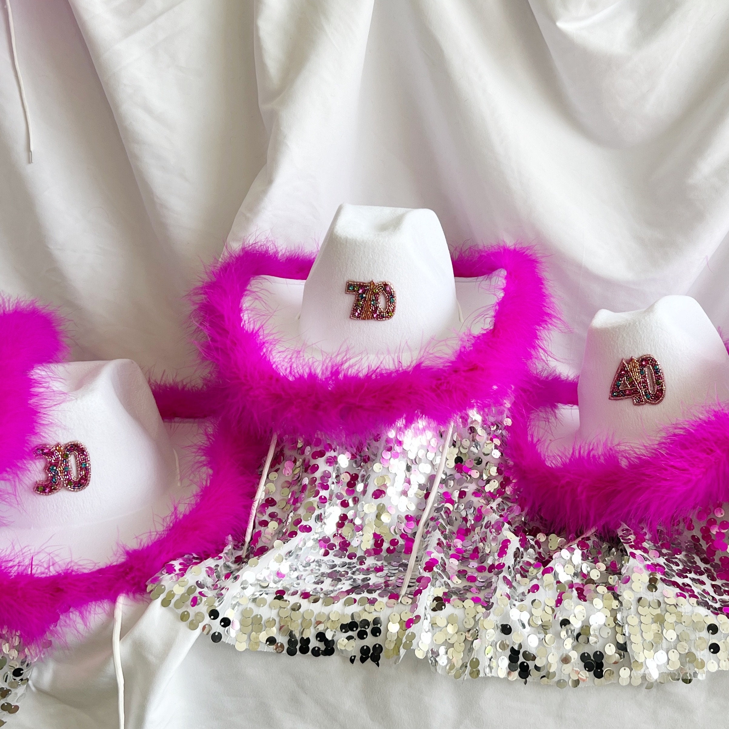 Glitter Cowboy Hat For Women & Men - Disco Party Cowgirl Hat With Adjustable Strap