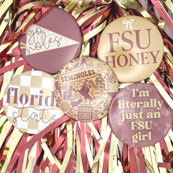 FSU Merch Women Button Pin | Officially Licensed FSU Button 